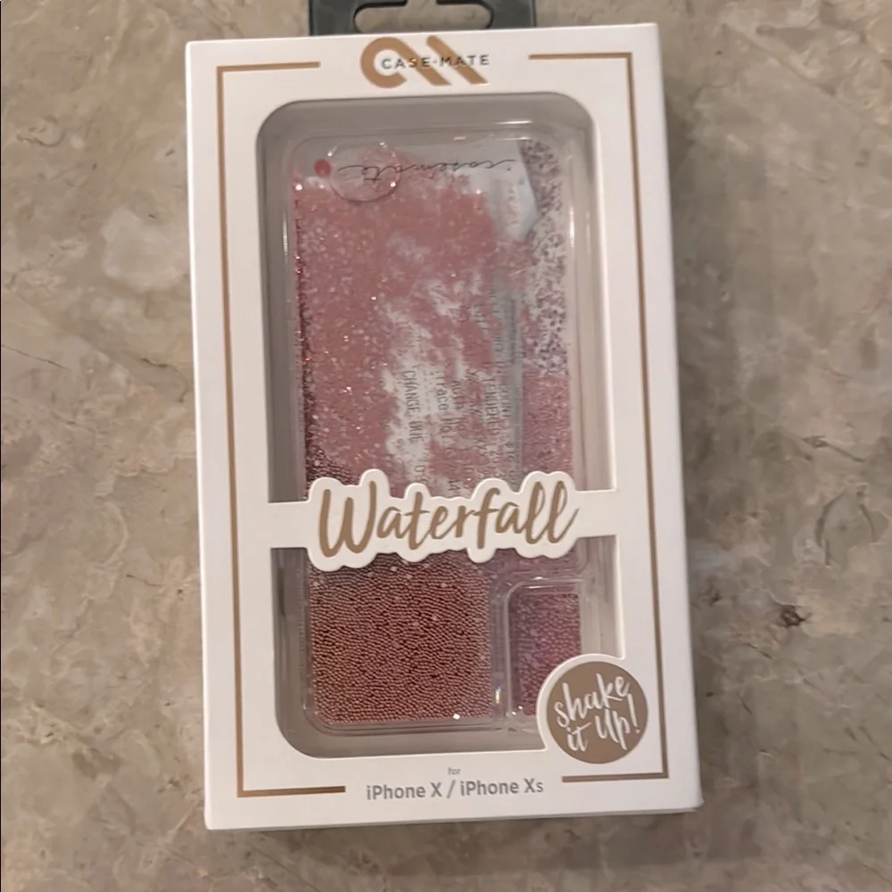 Case-Mate for iPhone X / XS Pink Glitter Waterfall Case NIB